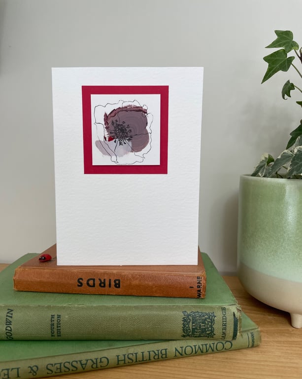 Hand painted abstract art card, original art