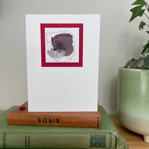 Hand painted abstract art card, original art