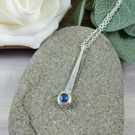 Blue Paua Shell Necklace. Sterling Silver Teardrop Pendant