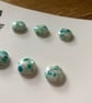 6 Vintage Turquoise 'Mosaic' Buttons 14 mm - Image 3
