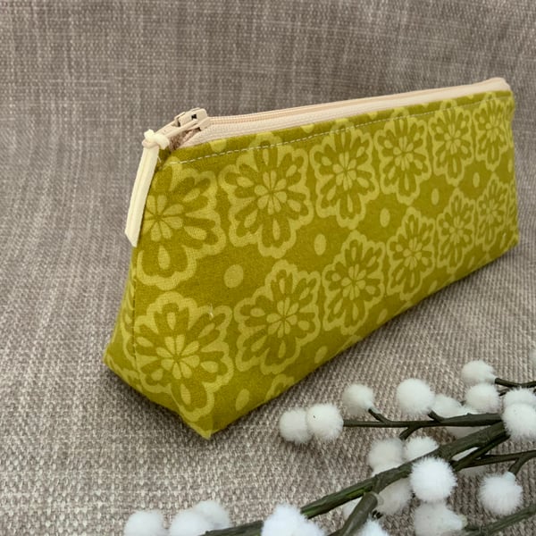 Perfectly Imperfect, Fabric Brush Case, Pencil Case, Cosmetic Bag, Zipped Purse