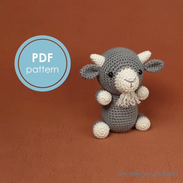 PATTERN: crochet goat pattern - amigurumi goat pattern - ram - farm animal