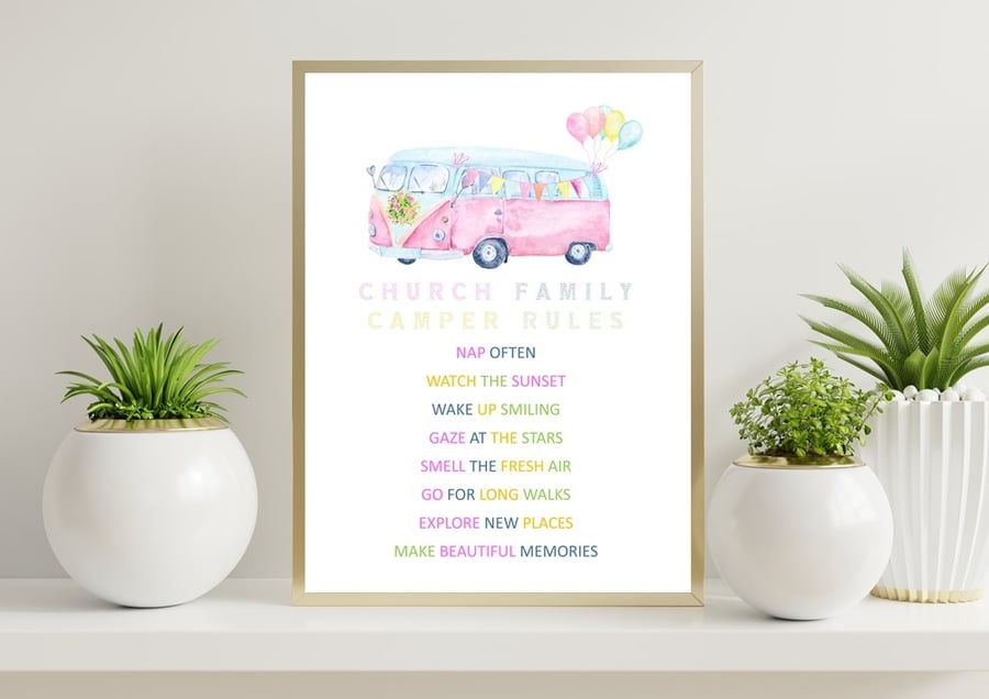 Personalised Camper Van Life - Rules can be edited for your own rules