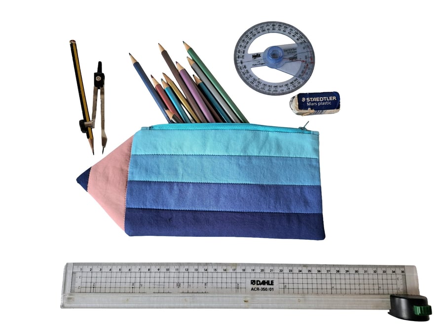Crayon shaped pencil case.