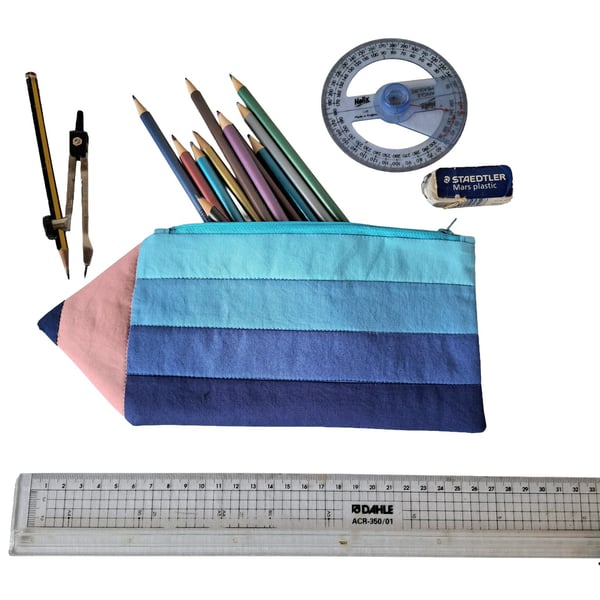 Crayon shaped pencil case.