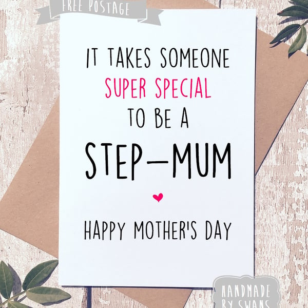 Mother's day card - super special step mum