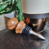 Handmade Woodturned Oak Stainless Steel Bottle Stopper