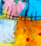 Bright fields, original felt and stitch landscape picture  - Image 5