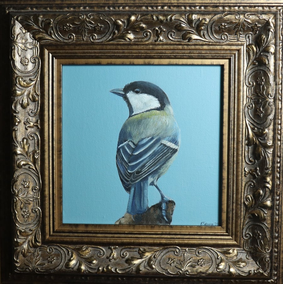 Lockdown's Morning Chorus Series - Great Tit, Bird Artwork, Framed Art, Garden A
