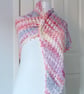Crocheted Summer Cotton Mesh Shawl with a Picot Edge 