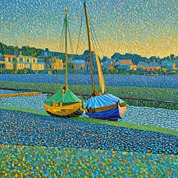 A4 Print Boats Blakeney North Norfolk 