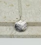 Reticulated Silver Disc Pendant with Polished Silver Drop - Image 3