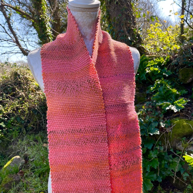 Hand Woven Scarf in Handspun Yarn