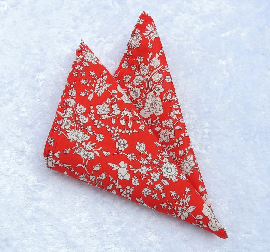 Gents handkerchief, made from Liberty Tana Lawn, pocket square, 28cm