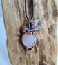 Pink Rose Quartz Heart Crystal & Copper Necklace Pendant Gift Jewellery Jewelry - Image 9