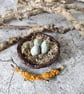 Bird Nest Sculpture, Rustic Clay, Mini Trinket Dish, Wabi-Sabi Bark Bowl - Image 2