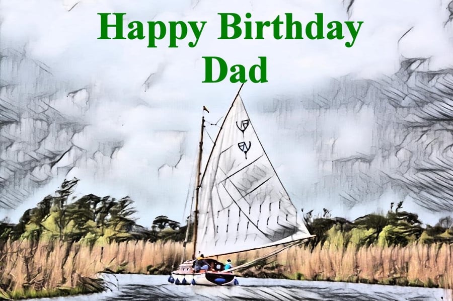 Happy Birthday Dad A5 Card 