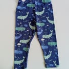 18-24 months Leggings, whales leggings, fish, unisex leggings, gender neutral 