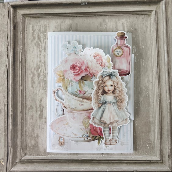 Greeting Card - A Most Curious Tea Party - Alice - Tea Bag Gift C261