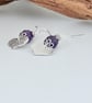 Silver and Amethyst Heart Earrings - Image 10