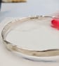 Recycled Sterling Silver Hammered Bangle – 6.5cm Diameter – One of a KInd - Image 6