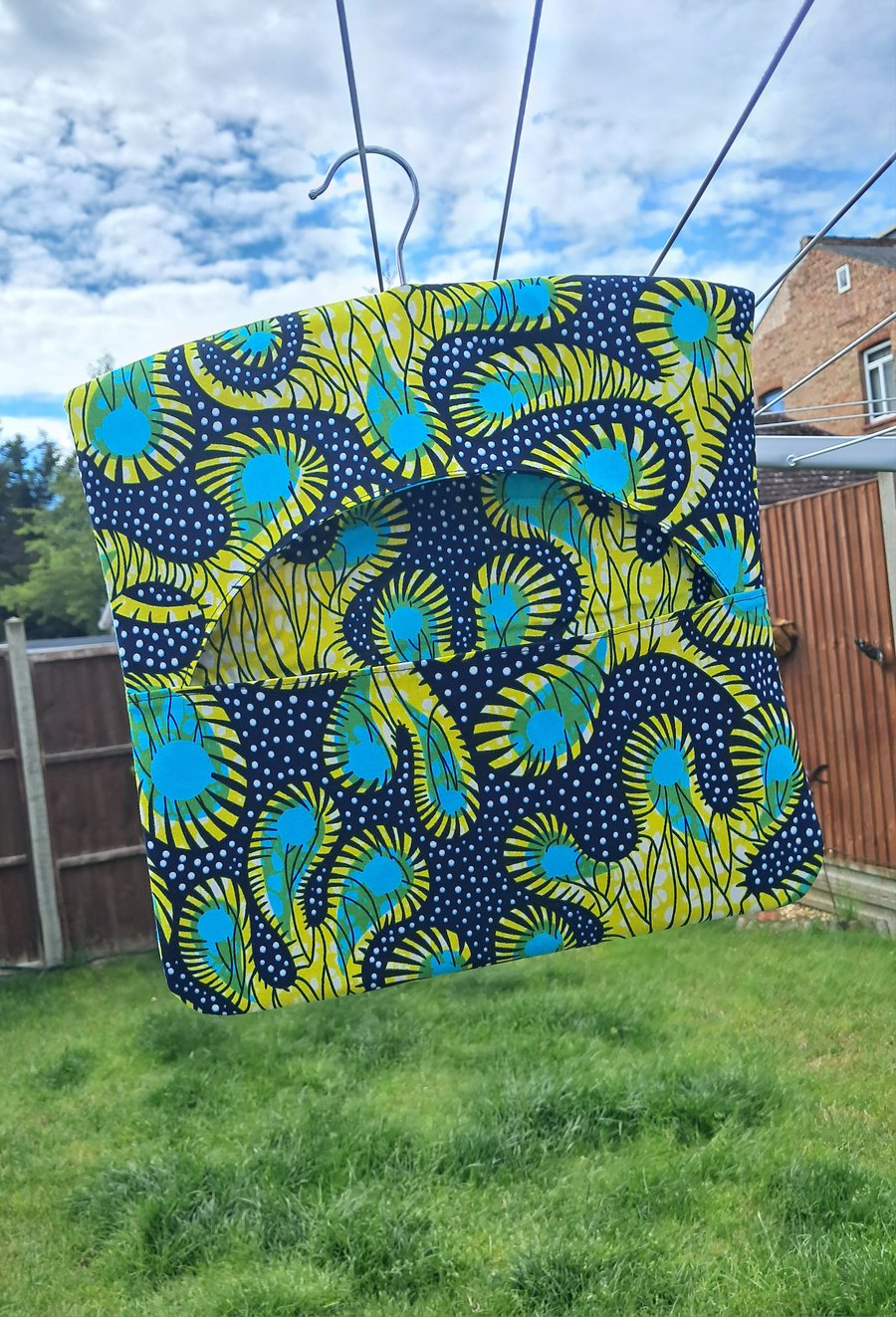 African wax print peg bag