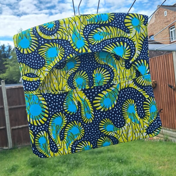 African wax print peg bag