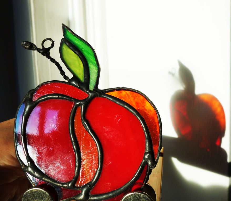 Juicy Red Apple Suncatcher Window Christmas Decoration