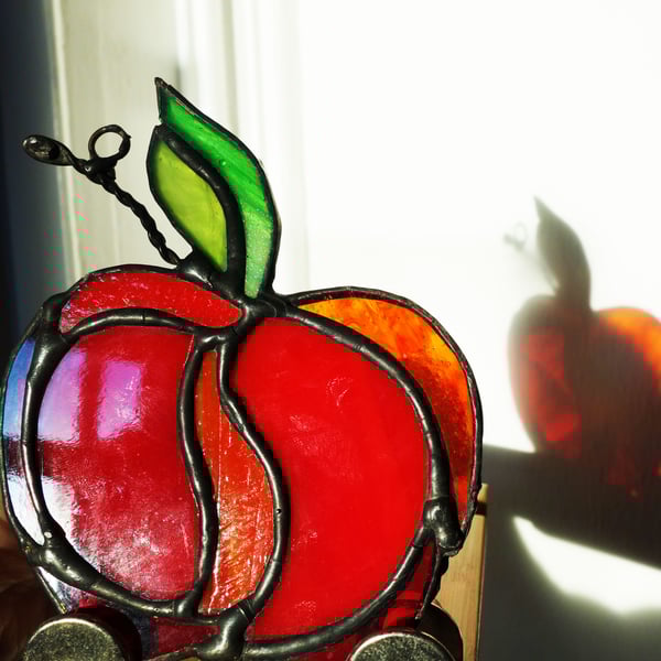 Juicy Red Apple Suncatcher Window Christmas Decoration