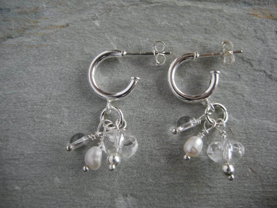 Tiny Silver Hoop Earrings