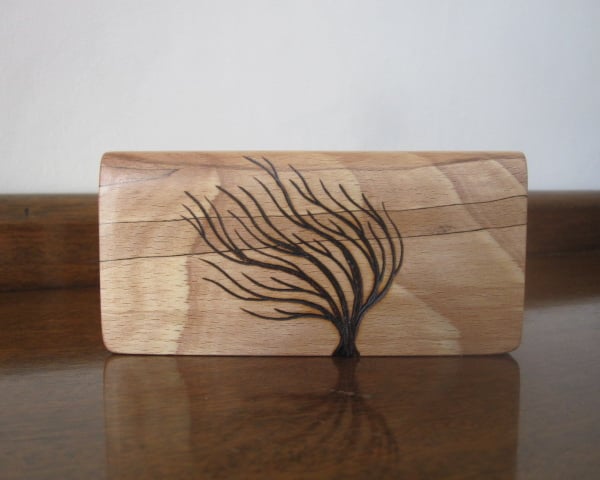 Wooden Ornament - Spalted Beech with Tree Design