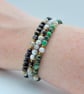 Set of 3 Glass Bead Stacking Bracelets & Optional Earrings, Festival Jewellery