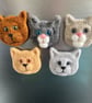 Cute Needle felted cat fridge magnet 