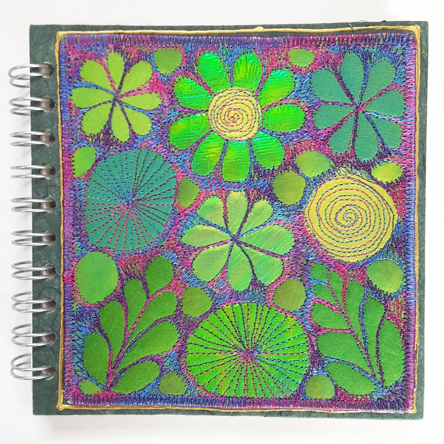 Square Sketchbook with Textile Cover approx 15cms 