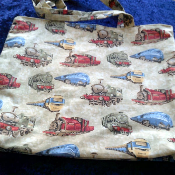 Fabric bag with Trains