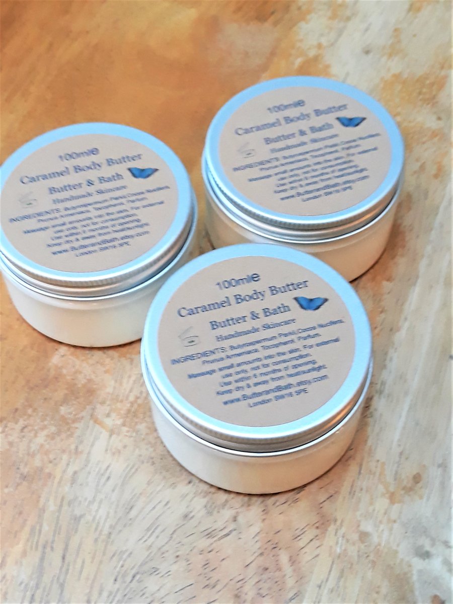 Caramel Body Cream, Richly Scented Body Butter with Organic Shea Butter
