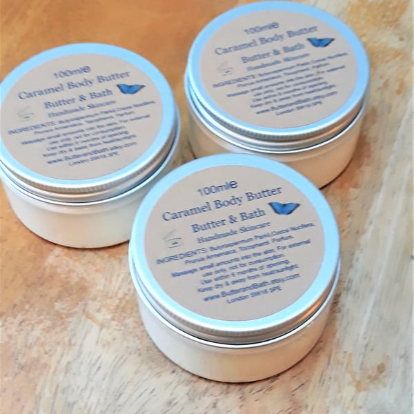 Caramel Body Cream, Richly Scented Body Butter with Organic Shea Butter