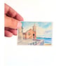 Original ACEO Miniature Watercolour Painting Kingsand Clock Tower Cornwall - Image 6