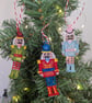 Machine Embroidery Nutcracker Ornament: Colorful Tree Decoration - Image 1