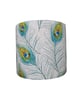 Handmade Peacock Feather Linen Cotton Lampshade - Image 1