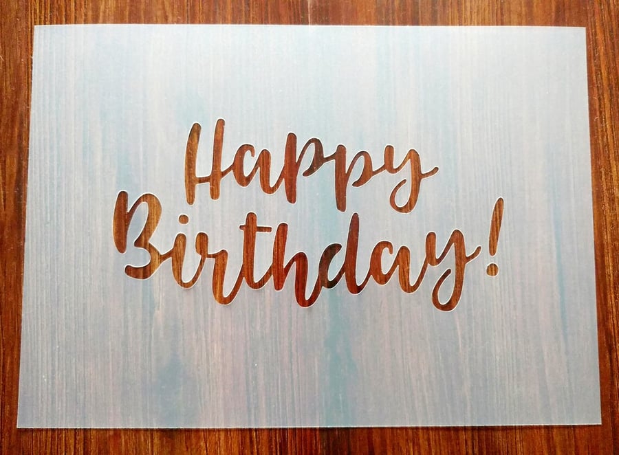Happy Birthday! Stencil Mask Reusable PP Sheet for Arts & Crafts