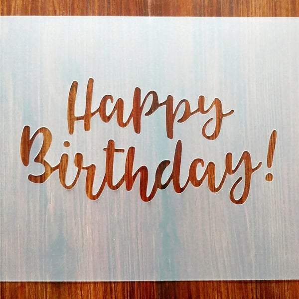 Happy Birthday! Stencil Mask Reusable PP Sheet for Arts & Crafts
