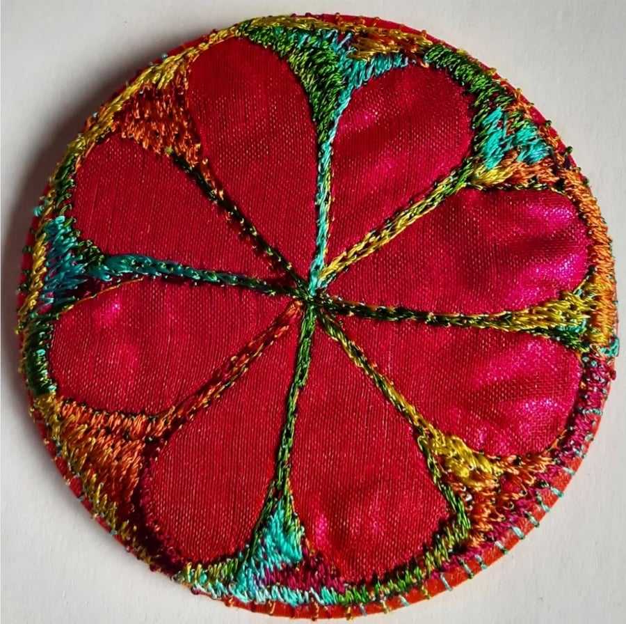 Perfectly Imperfect Badge 58mm Multicoloured Flower Badge 