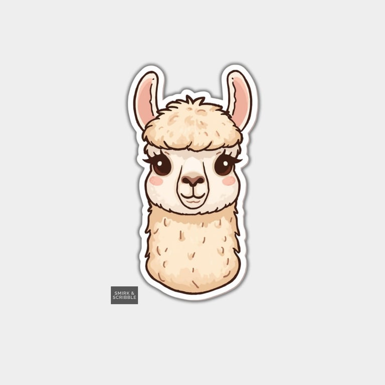 Funny Vinyl Sticker For Adults - Cute Llama