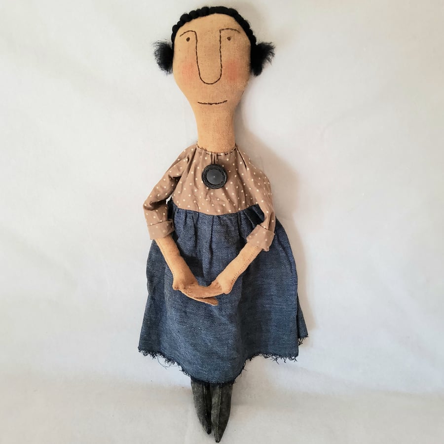 Reserved primitive folk art cloth doll 