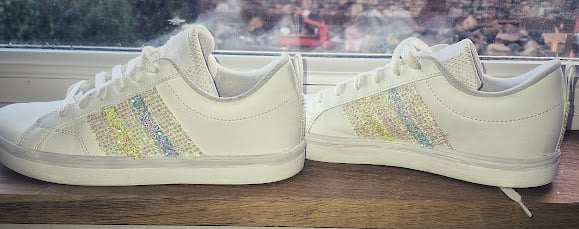 Hand-Embellished Adidas Trainers - Custom Rhinestone Trainers