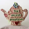 Ceramic teapot decoration with flower detail ceramic teapot plaque