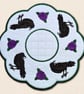 Raven Candle Mat - Embroidered Gothic Bird Home Decor - Image 3