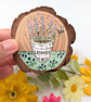 Lavender hand-painted log slice magnets, Lavender gift - Image 1