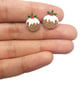 Christmas Pudding Stud Earrings - Handmade - Image 2